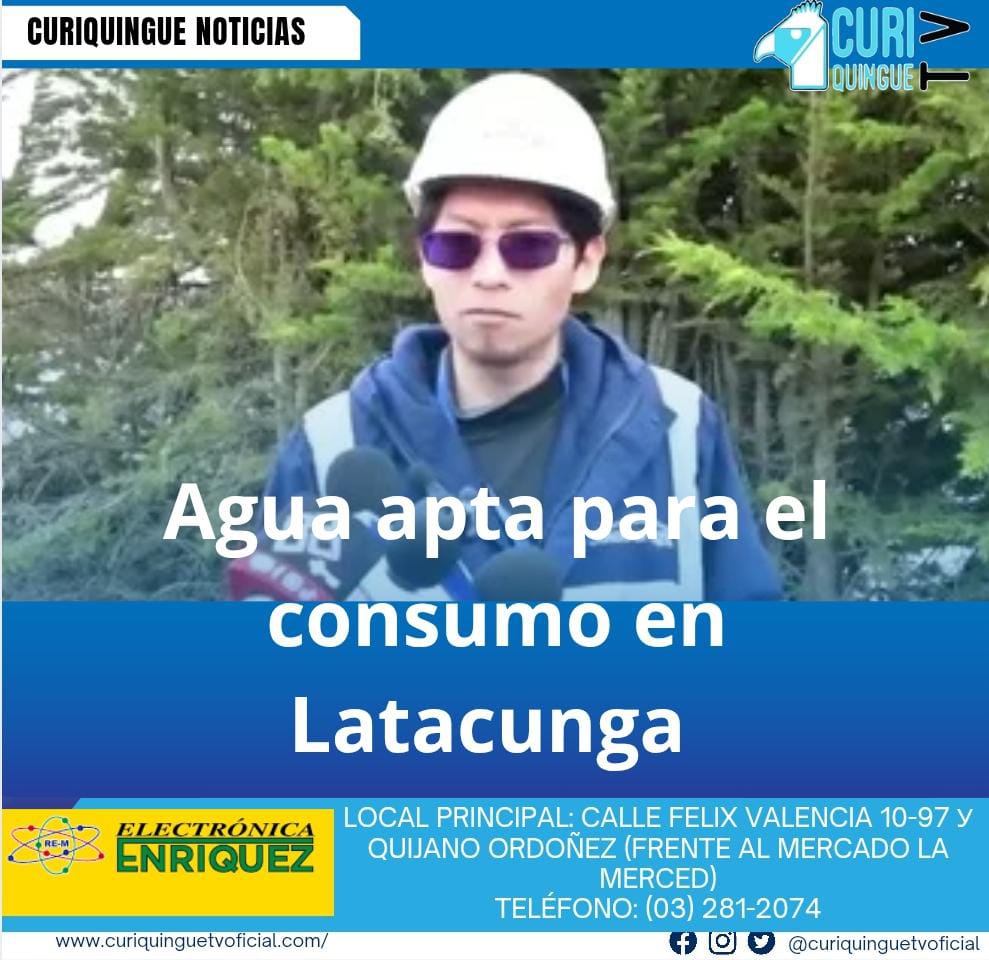#NoticiaLocal La planta de tratamiento de agua potable Loma de Alcoceres, cumple con rigurosos estándares de calidad para garantizar el consumo seguro de agua para los habitantes de la zona. Según Luis Gallegos, ingeniero encargado del tratamiento de agua potable, el proceso de potabilización se realiza mediante etapas que aseguran la calidad del agua para consumo humano. Le recordamos que puede seguir a través de #CuriquingueTv en #ATVCABLE #canal83 #Latacunga #Pujilí #Saquisilí #CBVisión #canal79 #Salcedo #Ambato #TVPlus #canal48 #LaManá #Valencia #Quevedo a las 07H00. ¡Gracias por sintonizarnos! #CuriquingueTv #UnaNuevaFormaDeHacerTelevisión www.curiquinguetv.com