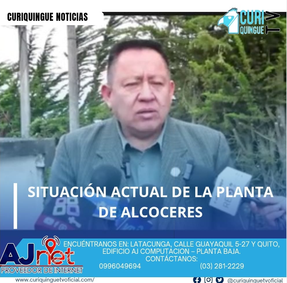 #NoticiaLocal El concejal Xavier Cajilema informó sobre la situación actual de la planta de alcoceres en la zona. Según el concejal, se están tomando medidas para abordar los desafíos y mejorar la eficiencia de la planta. Se espera que estas acciones tengan un impacto positivo en la comunidad y en el medio ambiente. Le recordamos que puede seguir a través de #CuriquingueTv en #ATVCABLE #canal83 #Latacunga #Pujilí #Saquisilí #CBVisión #canal79 #Salcedo #Ambato #TVPlus #canal48 #LaManá #Valencia #Quevedo a las 07H00. ¡Gracias por sintonizarnos! #CuriquingueTv #UnaNuevaFormaDeHacerTelevisión www.curiquinguetv.com