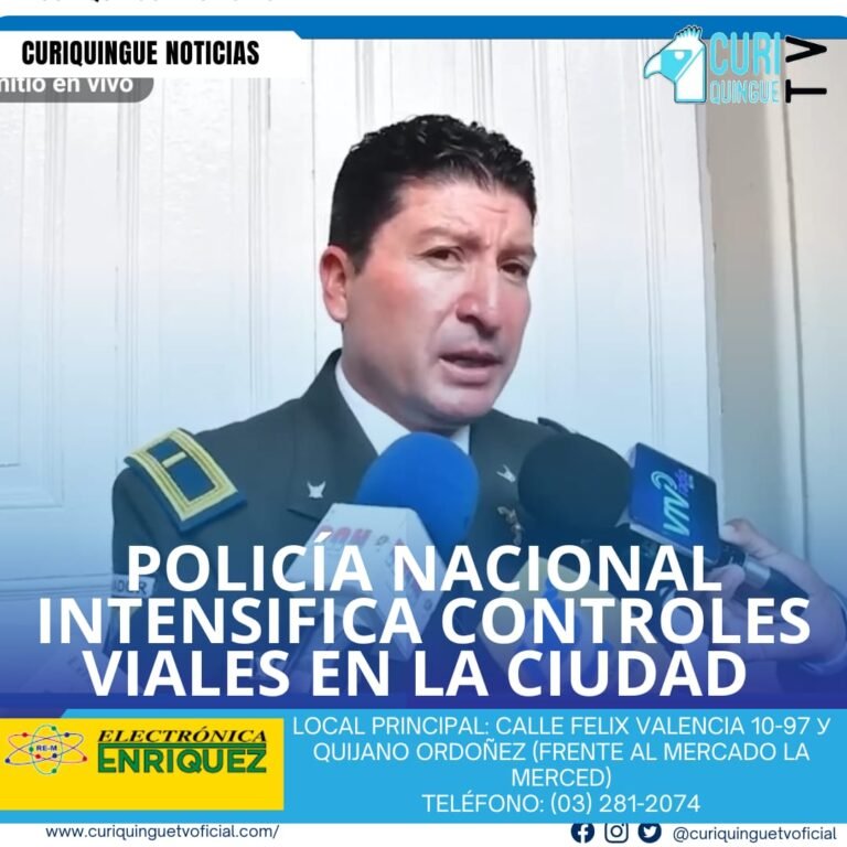 #NoticiaProvincial La Policía Nacional informó que están trabajando en los diferentes cantones de la ciudad para garantizar la seguridad vial y prevenir accidentes. A través de la realización de operativos y controles viales, la policía busca reducir la siniestralidad y mejorar la convivencia en las vías. La ciudadanía puede colaborar respetando las normas de tránsito y colaborando con las autoridades. Le recordamos que puede seguir a través de #CuriquingueTv en #ATVCABLE #canal83 #Latacunga #Pujilí #Saquisilí #CBVisión #canal79 #Salcedo #Ambato #TVPlus #canal48 #LaManá #Valencia #Quevedo a las 07H00. ¡Gracias por sintonizarnos! #CuriquingueTv #UnaNuevaFormaDeHacerTelevisión www.curiquinguetv.com