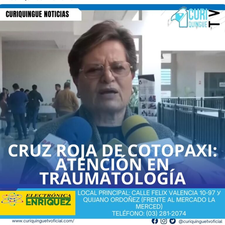 #NoticiaLocal La Cruz Roja de Cotopaxi anunció que, mediante un convenio, estará atendiendo en la rama de traumatología en la provincia. Esta atención será por un tiempo limitado, por lo que se invita a la ciudadanía a aprovechar esta oportunidad para recibir atención médica especializada. Le recordamos que puede seguir a través de #CuriquingueTv en #ATVCABLE #canal83 #Latacunga #Pujilí #Saquisilí #CBVisión #canal79 #Salcedo #Ambato #TVPlus #canal48 #LaManá #Valencia #Quevedo a las 07H00. ¡Gracias por sintonizarnos! #CuriquingueTv #UnaNuevaFormaDeHacerTelevisión www.curiquinguetv.com