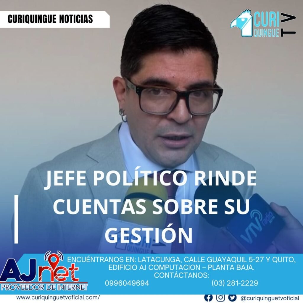 #NoticiaLocal El Jefe Político de Cotopaxi rindió cuentas sobre su gestión en el año y destacó los logros y avances que se han alcanzado. También informó sobre los planes y proyectos que se están desarrollando para seguir mejorando la calidad de vida de los habitantes de la provincia. Le recordamos que puede seguir a través de #CuriquingueTv en #ATVCABLE #canal83 #Latacunga #Pujilí #Saquisilí #CBVisión #canal79 #Salcedo #Ambato #TVPlus #canal48 #LaManá #Valencia #Quevedo a las 07H00. ¡Gracias por sintonizarnos! #CuriquingueTv #UnaNuevaFormaDeHacerTelevisión www.curiquinguetv.com