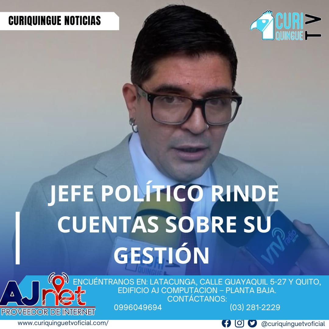 #NoticiaLocal El Jefe Político de Cotopaxi rindió cuentas sobre su gestión en el año y destacó los logros y avances que se han alcanzado. También informó sobre los planes y proyectos que se están desarrollando para seguir mejorando la calidad de vida de los habitantes de la provincia. Le recordamos que puede seguir a través de #CuriquingueTv en #ATVCABLE #canal83 #Latacunga #Pujilí #Saquisilí #CBVisión #canal79 #Salcedo #Ambato #TVPlus #canal48 #LaManá #Valencia #Quevedo a las 07H00. ¡Gracias por sintonizarnos! #CuriquingueTv #UnaNuevaFormaDeHacerTelevisión www.curiquinguetv.com