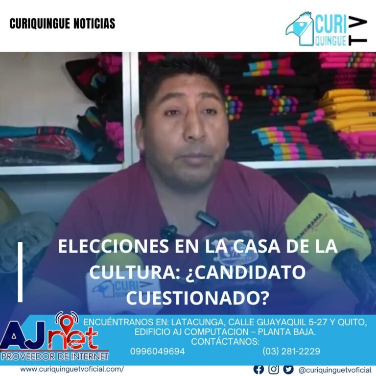 #NoticiaLocal Se aproximan las elecciones en la Casa de la Cultura y un candidato indicó que su candidatura ha sido puesta en duda. La situación genera incertidumbre sobre el proceso electoral. Le recordamos que puede seguir a través de #CuriquingueTv en #ATVCABLE #canal83 #Latacunga #Pujilí #Saquisilí #CBVisión #canal79 #Salcedo #Ambato #TVPlus #canal48 #LaManá #Valencia #Quevedo a las 07H00. ¡Gracias por sintonizarnos! #CuriquingueTv #UnaNuevaFormaDeHacerTelevisión www.curiquinguetv.com