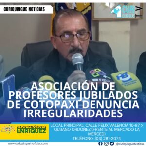 #NoticiaLocal La Asociación de Profesores Jubilados de Cotopaxi denunció que sufren de irregularidades y falta de médicos en la atención que reciben. Manifestaron que la directora del IESS Cotopaxi ha cometido varias irregularidades que afectan a los jubilados. Le recordamos que puede seguir a través de #CuriquingueTv en #ATVCABLE #canal83 #Latacunga #Pujilí #Saquisilí #CBVisión #canal79 #Salcedo #Ambato #TVPlus #canal48 #LaManá #Valencia #Quevedo a las 07H00. ¡Gracias por sintonizarnos! #CuriquingueTv #UnaNuevaFormaDeHacerTelevisión www.curiquinguetv.com