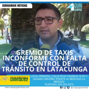 #NoticiaLocal El gremio de taxis de Latacunga se encuentra inconforme con la falta de control de tránsito en la ciudad. Además, manifiestan que varias vías se encuentran en mal estado y algunos semáforos no funcionan correctamente, lo que afecta la seguridad y la movilidad en la ciudad. Le recordamos que puede seguir a través de #CuriquingueTv en #ATVCABLE #canal83 #Latacunga #Pujilí #Saquisilí #CBVisión #canal79 #Salcedo #Ambato #TVPlus #canal48 #LaManá #Valencia #Quevedo a las 07H00. ¡Gracias por sintonizarnos! #CuriquingueTv #UnaNuevaFormaDeHacerTelevisión www.curiquinguetv.com