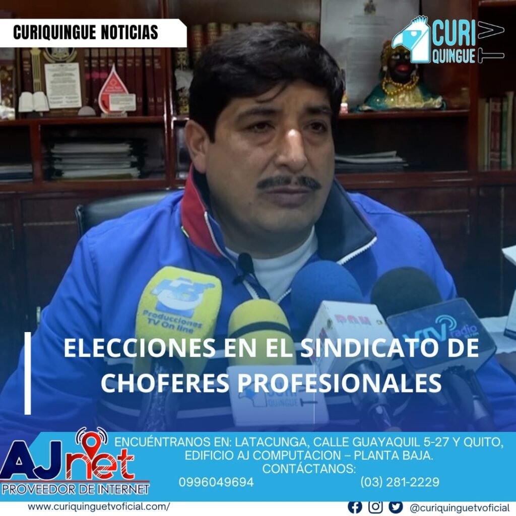 #NoticiaLocal El secretario general del Sindicato de Choferes Profesionales de Cotopaxi informó que se están preparando para las elecciones de la directiva del sindicato. Además, se ofertan cursos de licencia profesional para los miembros. Le recordamos que puede seguir a través de #CuriquingueTv en #ATVCABLE #canal83 #Latacunga #Pujilí #Saquisilí #CBVisión #canal79 #Salcedo #Ambato #TVPlus #canal48 #LaManá #Valencia #Quevedo a las 07H00. ¡Gracias por sintonizarnos! #CuriquingueTv #UnaNuevaFormaDeHacerTelevisión www.curiquinguetv.com