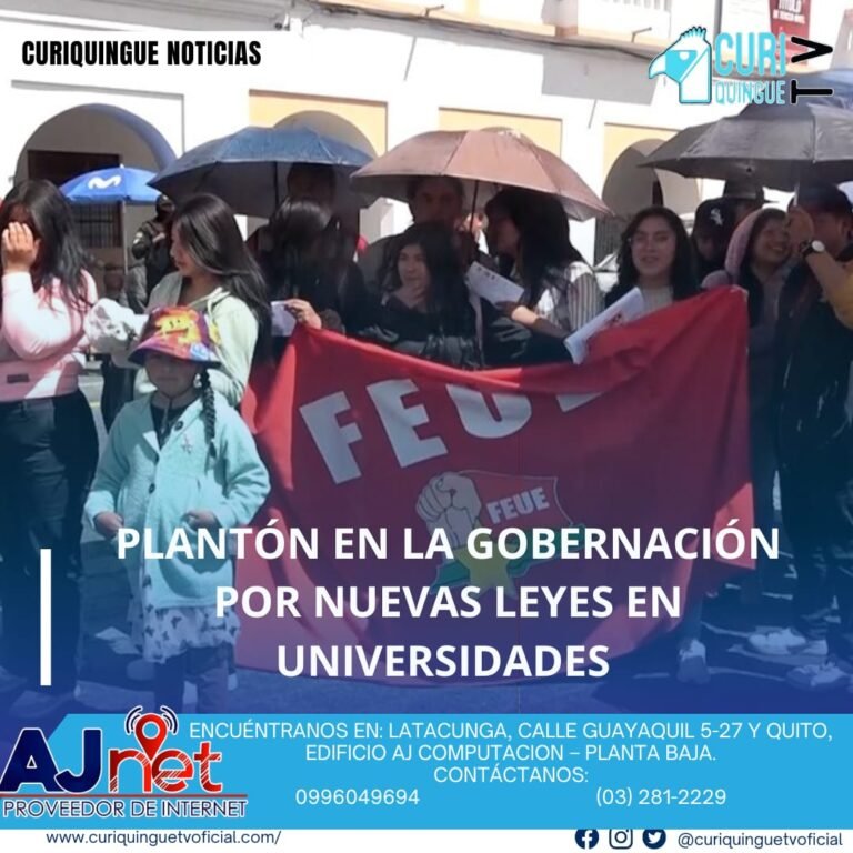 #NoticiaLocal Un grupo de manifestantes realizó un plantón en los bajos de la Gobernación de Cotopaxi para exigir la derogación de ciertas leyes que, según ellos, perjudicarían al personal que labora en las universidades públicas. Le recordamos que puede seguir a través de #CuriquingueTv en #ATVCABLE #canal83 #Latacunga #Pujilí #Saquisilí #CBVisión #canal79 #Salcedo #Ambato #TVPlus #canal48 #LaManá #Valencia #Quevedo a las 07H00. ¡Gracias por sintonizarnos! #CuriquingueTv #UnaNuevaFormaDeHacerTelevisión www.curiquinguetv.com