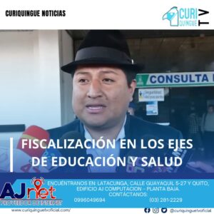 #NoticiaLocal El asambleísta Alex Toapanta informó que en los últimos meses se ha realizado fiscalización en los ejes de educación y salud. Mientras que a las afueras del hospital IESS hubo varias quejas de los usuarios. Le recordamos que puede seguir a través de #CuriquingueTv en #ATVCABLE #canal83 #Latacunga #Pujilí #Saquisilí #CBVisión #canal79 #Salcedo #Ambato #TVPlus #canal48 #LaManá #Valencia #Quevedo a las 07H00. ¡Gracias por sintonizarnos! #CuriquingueTv #UnaNuevaFormaDeHacerTelevisión www.curiquinguetv.com