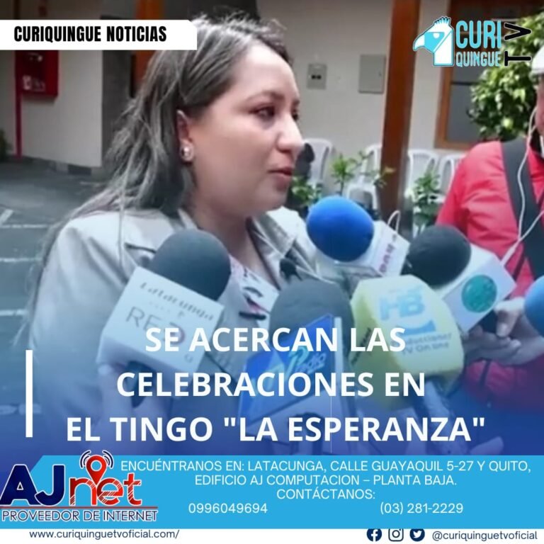 #NoticiaLocal La presidenta del GAD Parroquial de El Tingo La Esperanza, Arelis Villasis, anunció las celebraciones por los 164 años de vida de la parroquia, con actividades deportivas religiosas, culturales y artísticas del 2 al 10 de agosto. Invitó a la ciudadanía a participar y destacó la necesidad de intervenir la vía E30. Le recordamos que puede seguir a través de #CuriquingueTv en #ATVCABLE #canal83 #Latacunga #Pujilí #Saquisilí #CBVisión #canal79 #Salcedo #Ambato #TVPlus #canal48 #LaManá #Valencia #Quevedo a las 07H00. ¡Gracias por sintonizarnos! #CuriquingueTv #UnaNuevaFormaDeHacerTelevisión www.curiquinguetv.com