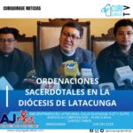 #NoticiaLocal El 8 de septiembre, en la Diócesis de Latacunga, se ordenarán un sacerdote y dos diáconos. Mauricio Pastuña será ordenado sacerdote, mientras que Patricio Vaca e Iván Guanoluisa serán ordenados diáconos. La ceremonia se llevará a cabo en el marco de la celebración de la Natividad de la Virgen María.