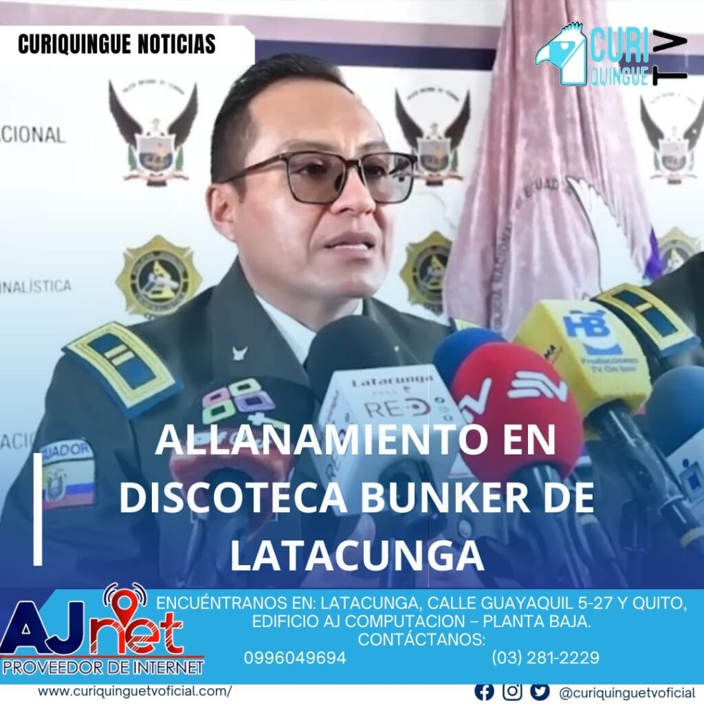 #NoticiaLocal La Policía Nacional allanó la discoteca Bunker en Latacunga la madrugada del 25 de julio de 2025 y detuvo a Sergio Patricio D. V., alias Farruko, presunto jefe de la banda narcodelincuencial Los Lobos en el cantón. En el operativo, denominado Bunker I, se incautaron armas de fuego, municiones, drogas y vehículos. Alias Farruko planificaba delitos de extorsión y robo en la discoteca, donde también se aprehendió a una mesera y un ciudadano venezolano.