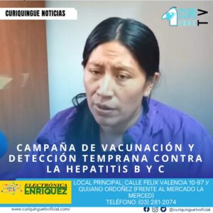 #NoticiaLocal El Distrito de Salud de Latacunga ha lanzado una campaña de vacunación y detección temprana contra la hepatitis B y C, enfermedades altamente contagiosas que pueden permanecer asintomáticas durante años. La médica epidemióloga Alexandra Chuquitarco informó que los exámenes se realizan en las 14 unidades de salud del cantón y destacó la importancia de la vacunación y los chequeos médicos periódicos para evitar complicaciones graves.