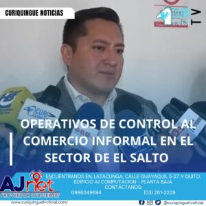 #NoticiaLocal El director de servicios públicos manifestó que se están resolviendo varios inconvenientes en el sector de El Salto, como la pérdida de internet y los operativos de control al comercio informal. Le recordamos que puede seguir a través de #CuriquingueTv en #ATVCABLE #canal83 #Latacunga #Pujilí #Saquisilí #CBVisión #canal79 #Salcedo #Ambato #TVPlus #canal48 #LaManá #Valencia #Quevedo a las 07H00. ¡Gracias por sintonizarnos! #CuriquingueTv #UnaNuevaFormaDeHacerTelevisión www.curiquinguetv.com