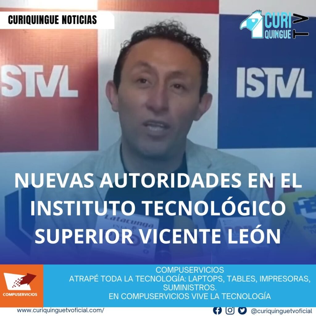 #NoticiaLocal El Instituto Tecnológico Superior Vicente León cuenta con un nuevo rector titular, quien compareció en rueda de prensa para informar sobre su posesión y los planes de trabajo que implementará en beneficio de la institución. El rector detalló las acciones que llevará a cabo para fortalecer la calidad educativa y mejorar la infraestructura del instituto. Le recordamos que puede seguir a través de #CuriquingueTv en #ATVCABLE #canal83 #Latacunga #Pujilí #Saquisilí #CBVisión #canal79 #Salcedo #Ambato #TVPlus #canal48 #LaManá #Valencia #Quevedo a las 07H00. ¡Gracias por sintonizarnos! #CuriquingueTv #UnaNuevaFormaDeHacerTelevisión www.curiquinguetv.com