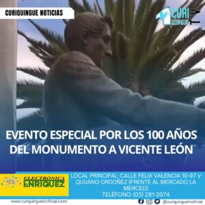 #NoticiaLocal Gabriel Cisneros informó que se realizará un evento especial para conmemorar los 100 años del monumento a Vicente León. El evento promete ser una oportunidad para recordar la importancia de este monumento y su significado en la historia local. Se espera que el evento incluya detalles sobre la historia del monumento y su relevancia en la comunidad. Le recordamos que puede seguir a través de #CuriquingueTv en #ATVCABLE #canal83 #Latacunga #Pujilí #Saquisilí #CBVisión #canal79 #Salcedo #Ambato #TVPlus #canal48 #LaManá #Valencia #Quevedo a las 07H00. ¡Gracias por sintonizarnos! #CuriquingueTv #UnaNuevaFormaDeHacerTelevisión www.curiquinguetv.com