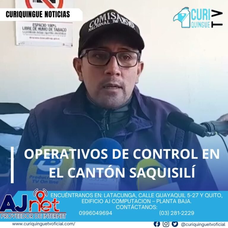 #NoticiaCantonal El Comisario Nacional del Cantón Saquisilí informó sobre los operativos de control que se realizaron en la jurisdicción, compartiendo los resultados obtenidos. Estos operativos tienen como objetivo garantizar la seguridad y el orden en la comunidad, y se espera que continúen en el futuro para mantener la tranquilidad de los habitantes. Le recordamos que puede seguir a través de #CuriquingueTv en #ATVCABLE #canal83 #Latacunga #Pujilí #Saquisilí #CBVisión #canal79 #Salcedo #Ambato #TVPlus #canal48 #LaManá #Valencia #Quevedo a las 07H00. ¡Gracias por sintonizarnos! #CuriquingueTv #UnaNuevaFormaDeHacerTelevisión www.curiquinguetv.com