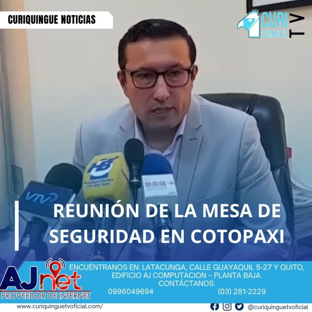 #NoticiaLocal El gobernador de Cotopaxi informó sobre la reunión de la Mesa de Seguridad que se llevó a cabo el pasado fin de semana, en la que participaron varias instituciones públicas. Durante la reunión, se trataron varios temas relacionados con la seguridad en la provincia, con el objetivo de coordinar esfuerzos y encontrar soluciones efectivas para abordar los desafíos en materia de seguridad. Le recordamos que puede seguir a través de #CuriquingueTv en #ATVCABLE #canal83 #Latacunga #Pujilí #Saquisilí #CBVisión #canal79 #Salcedo #Ambato #TVPlus #canal48 #LaManá #Valencia #Quevedo a las 07H00. ¡Gracias por sintonizarnos! #CuriquingueTv #UnaNuevaFormaDeHacerTelevisión www.curiquinguetv.com