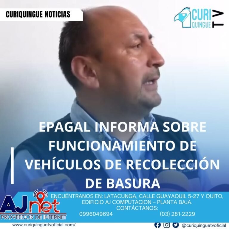 #NoticiaLocales El Director de EPAGAL informó sobre el funcionamiento de los vehículos de recolección de basura, luego de que se denunciara la falta de funcionamiento de varios de ellos en días pasados. Se espera que se tomen medidas para garantizar la recolección eficiente de basura en la ciudad. Le recordamos que puede seguir a través de #CuriquingueTv en #ATVCABLE #canal83 #Latacunga #Pujilí #Saquisilí #CBVisión #canal79 #Salcedo #Ambato #TVPlus #canal48 #LaManá #Valencia #Quevedo a las 07H00. ¡Gracias por sintonizarnos! #CuriquingueTv #UnaNuevaFormaDeHacerTelevisión www.curiquinguetv.com
