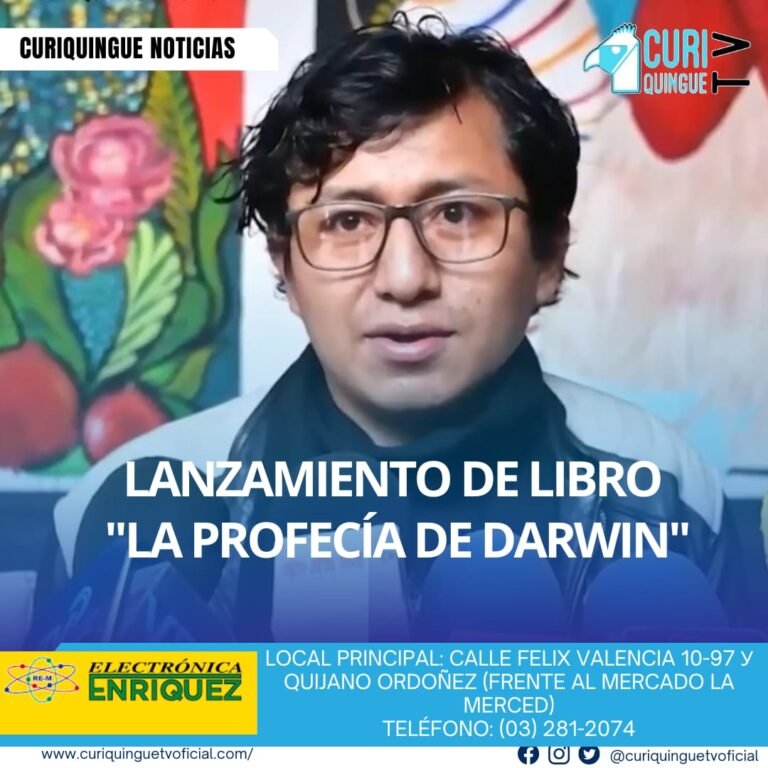 #NoticiaLocal Este viernes 22 de agosto, a las 4 de la tarde, se lanzará el libro "La Profecía de Darwin" de Javier Villacis en la BiblioMashca. El evento es totalmente gratuito y está abierto a toda la ciudadanía. El libro muestra varios hechos históricos del país y promete ser una interesante lectura para los asistentes.