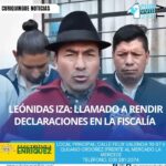 Leónidas Iza se presentó en la Fiscalía de Cotopaxi para rendir su versión en relación con una denuncia de secuestro presentada por el comandante general de Cotopaxi.