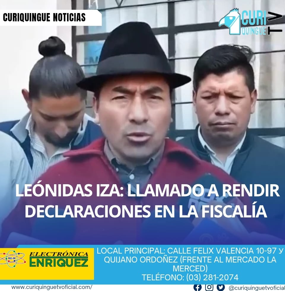 Leónidas Iza se presentó en la Fiscalía de Cotopaxi para rendir su versión en relación con una denuncia de secuestro presentada por el comandante general de Cotopaxi.