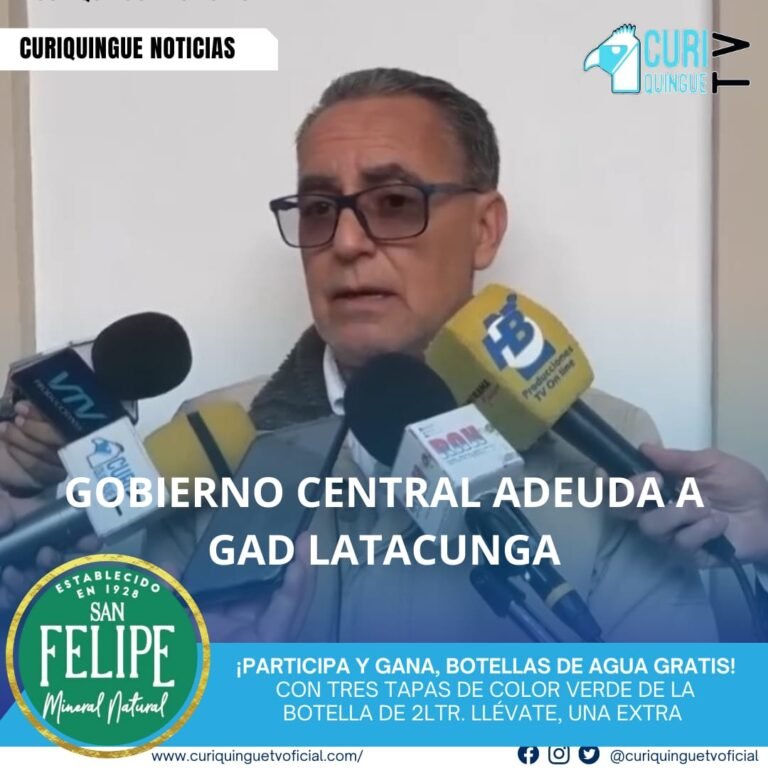 El director financiero del GAD Latacunga, Rodrigo Palacios, informa que el gobierno central adeuda al municipio de Latacunga por los meses de junio, julio y agosto, correspondientes al Modelo de Equidad Territorial.