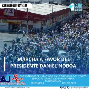 Una multitudinaria marcha en apoyo al presidente Daniel Noboa se concentró en el sur de la ciudad de Latacunga, mostrando el respaldo de un sector de la población a su gestión.