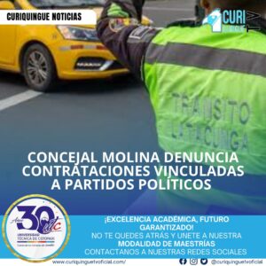 El concejal Cristian Molina informó que la Empresa Pública de Movilidad ha contratado a 20 personas vinculadas a partidos políticos como Pachakutik y Unidad Popular. Esta información ha generado interés en la comunidad sobre la transparencia en el proceso de contratación.