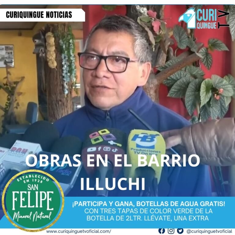 #NoticiaLocal El presidente del Barrio Illuchi informó sobre las obras que se están realizando en el sector y destacó las necesidades que aún existen en la comunidad. Le recordamos que puede seguir a través de #CuriquingueTv en #ATVCABLE #canal83 #Latacunga #Pujilí #Saquisilí #CBVisión #canal79 #Salcedo #Ambato #TVPlus #canal48 #LaManá #Valencia #Quevedo a las 07H00. ¡Gracias por sintonizarnos! #CuriquingueTv #UnaNuevaFormaDeHacerTelevisión www.curiquinguetv.com