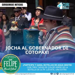 En el marco de las fiestas de Latacunga, se llevó a cabo la jocha al gobernador de Cotopaxi.  La jocha es una tradición que forma parte importante de la identidad cultural de la región.