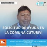 El presidente de la comuna Cuturivi solicitó ayuda para su sector, donde se han producido hundimientos de tierra que afectan a los comuneros. La situación es crítica y se requiere asistencia urgente para mitigar los daños y garantizar la seguridad de los habitantes. Se espera que las autoridades locales y provinciales brinden apoyo a la comunidad lo antes posible.