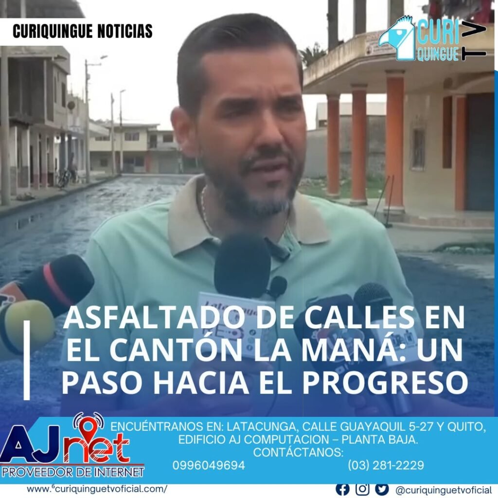 El alcalde del cantón La Maná informó que se están llevando a cabo trabajos de asfaltado en varias calles de la ciudad, con el objetivo de mejorar la calidad de vida de los habitantes. Estas obras buscan proporcionar mejores condiciones de circulación y acceso a los diferentes sectores de la ciudad.