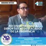 El concejal Cristian Molina anunció que en la próxima sesión del Municipio de Latacunga se condecorará a varias personas dedicadas al deporte que han logrado triunfos en distintas categorías. Este reconocimiento busca destacar y premiar el esfuerzo y dedicación de estos deportistas, que han puesto en alto el nombre de la ciudad y la provincia.