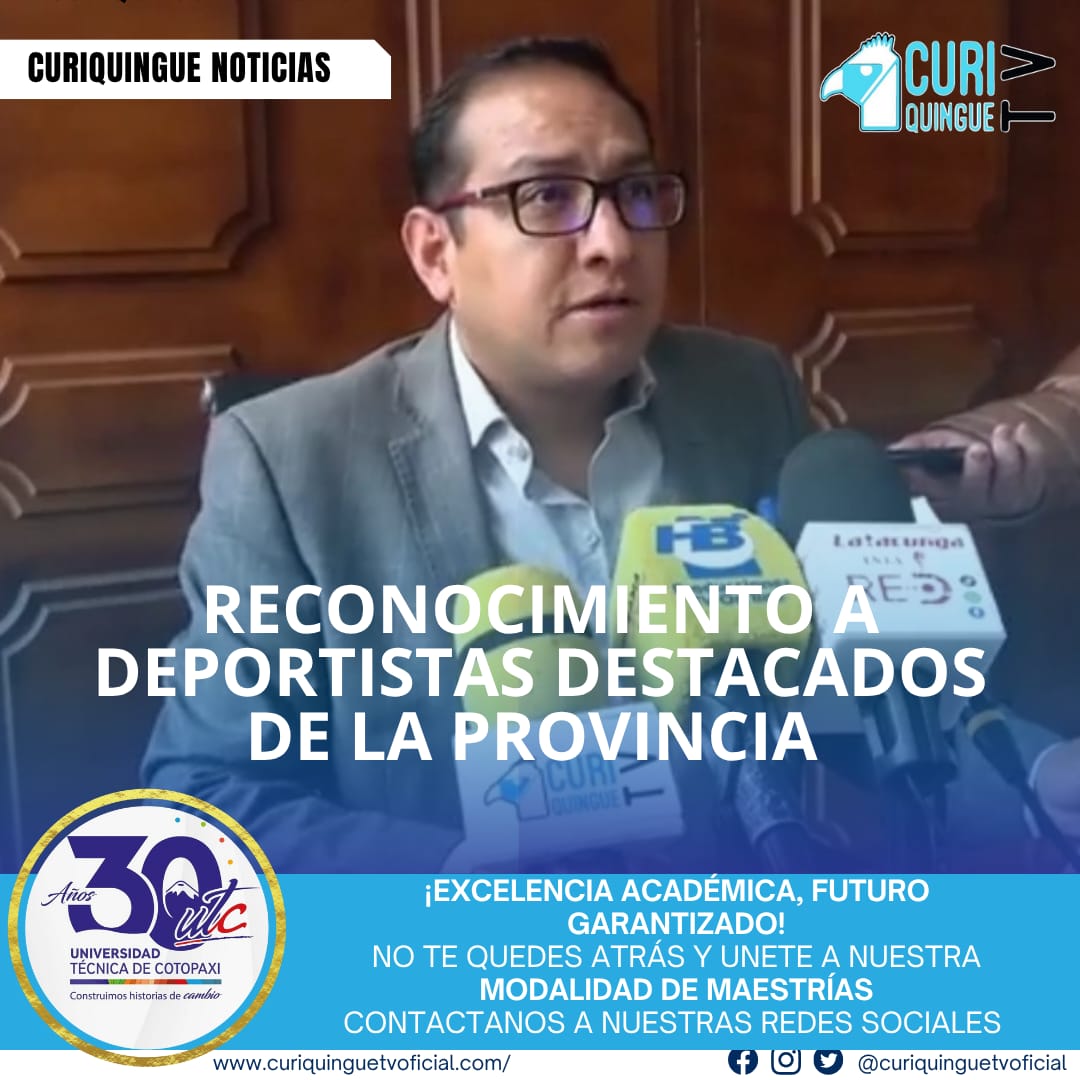 El concejal Cristian Molina anunció que en la próxima sesión del Municipio de Latacunga se condecorará a varias personas dedicadas al deporte que han logrado triunfos en distintas categorías. Este reconocimiento busca destacar y premiar el esfuerzo y dedicación de estos deportistas, que han puesto en alto el nombre de la ciudad y la provincia.