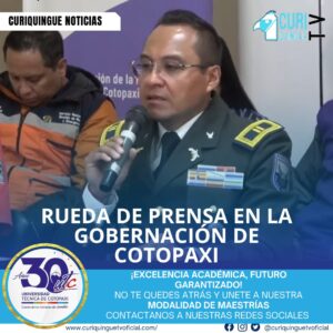 La Gobernación de Cotopaxi llevó a cabo una rueda de prensa para informar sobre los operativos de control y las novedades que dejó el pasado feriado nacional. Durante el evento, se destacaron los esfuerzos realizados por las autoridades para garantizar la seguridad y el orden en la provincia.