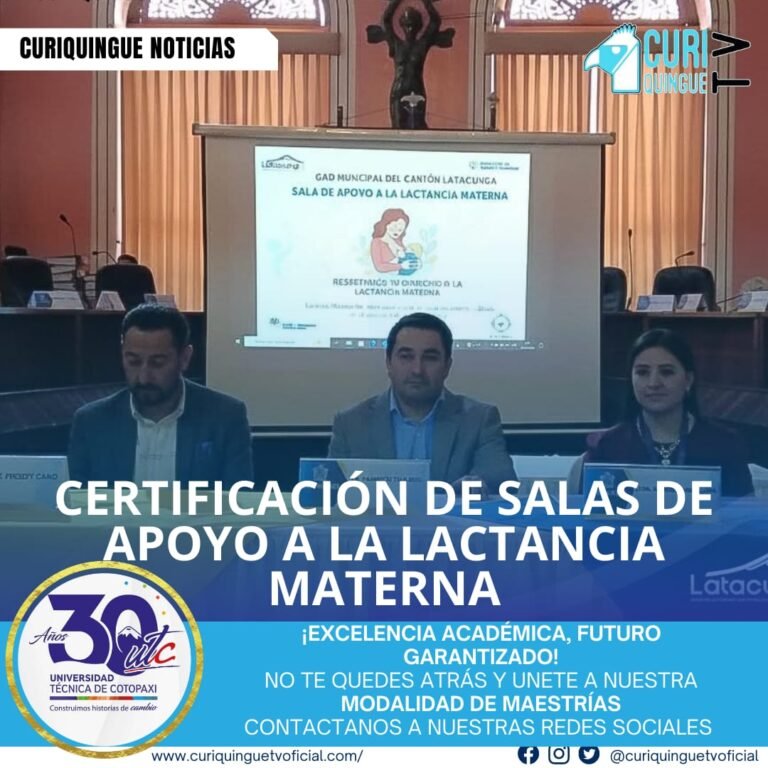El Municipio de Latacunga recibió la certificación oficial de las Salas de Apoyo a la Lactancia Materna.
