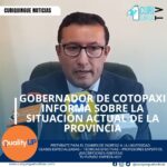 El Gobernador de Cotopaxi se dirigió a la ciudadanía para informar sobre los últimos acontecimientos de la provincia. Manifestó que seguirá trabajando incansablemente hasta nueva orden para abordar los desafíos y necesidades de la comunidad.