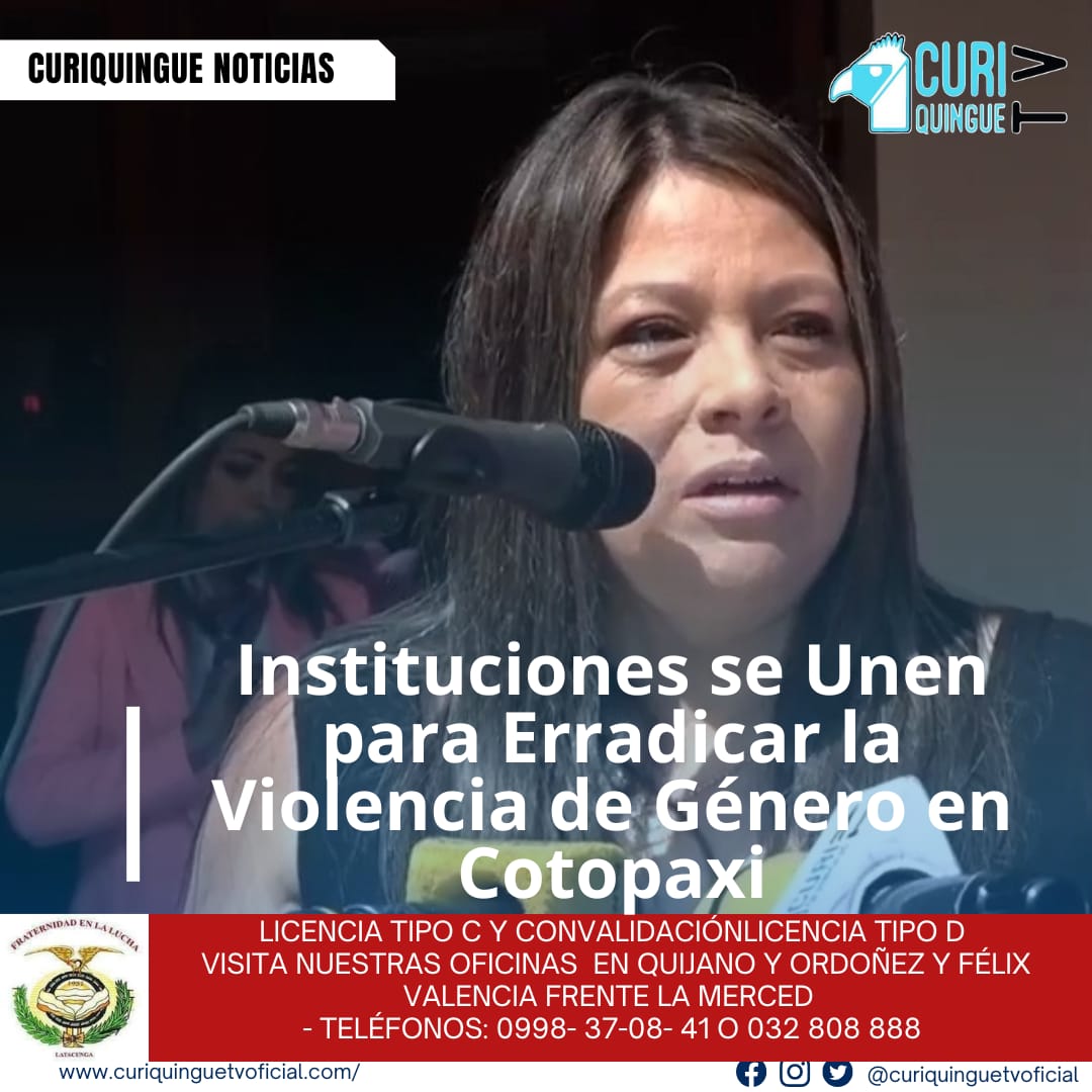 Varias instituciones se han unido para erradicar la violencia de género en Cotopaxi durante un evento que se llevó a cabo en la Gobernación de Cotopaxi. El objetivo es trabajar juntos para prevenir y combatir la violencia contra las mujeres y promover una sociedad más justa y equitativa.