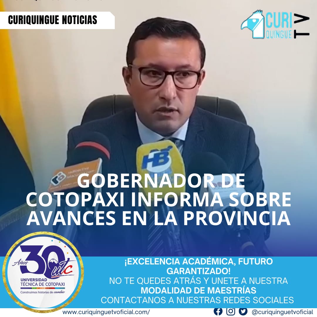 El Gobernador de Cotopaxi informó que se están dando respuestas a algunos inconvenientes en la provincia, como el paso peatonal de Chan, entre otros. El Gobernador se comprometió a seguir trabajando para abordar los desafíos y necesidades de la comunidad.