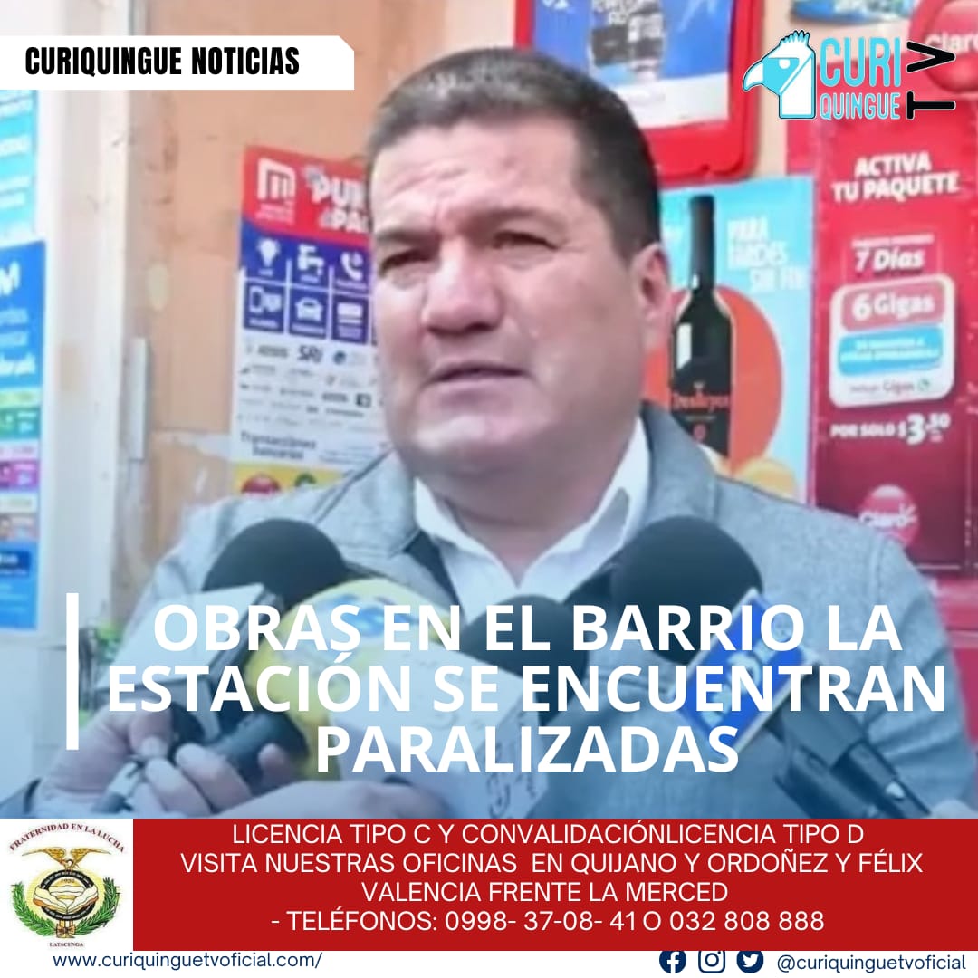 El presidente del Comité Pro Mejoras del barrio La Estación informó que la obra del Bulevar del barrio se encuentra paralizada. Esta es una de las obras incumplidas por la Municipalidad de Latacunga, lo que ha generado preocupación entre los residentes del sector. La comunidad espera que se tomen medidas para reactivar la obra y cumplir con los compromisos adquiridos.