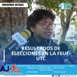 El movimiento estudiantil Alternativa Universitaria invita a los medios de comunicación a una rueda de prensa para presentar los resultados oficiales de las elecciones de la Federación de Estudiantes Universitarios de la Universidad Técnica de Cotopaxi (FEUE-UTC). La comunidad universitaria y la ciudadanía en general están invitadas a asistir para conocer los resultados y los pasos a seguir en beneficio del movimiento estudiantil.