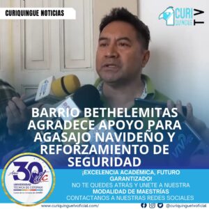 El presidente del barrio Bethelemitas expresó su agradecimiento a las autoridades por el apoyo brindado para el agasajo Navideño que se llevará a cabo el 21 de diciembre. La comunidad se siente agradecida por la colaboración y el compromiso de las autoridades para hacer de esta celebración un momento especial para todos los vecinos.