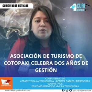 La Asociación de Turismo de Cotopaxi realizará una evaluación de las actividades cumplidas en sus dos años de gestión. La presidenta de la asociación, Joselyn Espin, informó que se han logrado importantes avances en la promoción del turismo en la provincia. La evaluación se realizará hoy y se espera que se presenten planes y proyectos para el futuro de la industria turística en Cotopaxi.