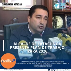 El alcalde de Latacunga ha presentado su plan de trabajo para el año 2026, destacando los proyectos y objetivos que se llevarán a cabo en la ciudad.