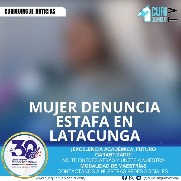Una mujer ha denunciado que fue estafada por un ciudadano de Latacunga, quien le habría engañado con promesas falsas. La víctima ha proporcionado documentos que respaldan su denuncia y ha solicitado que se proteja su imagen.