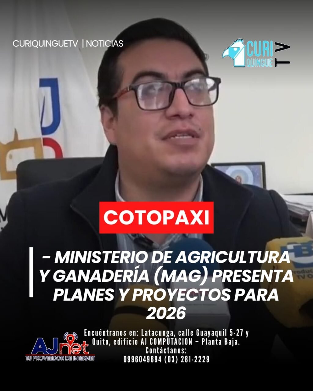 El director del MAG Cotopaxi compartió información sobre las actividades y proyectos que se llevarán a cabo en la provincia durante el año 2026