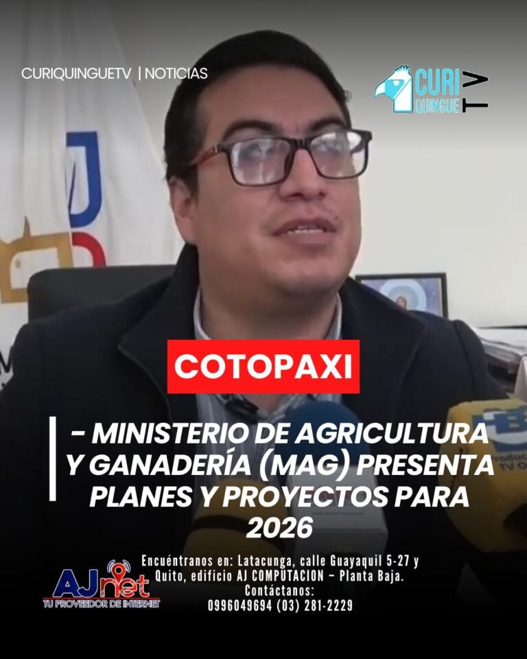 El director del MAG Cotopaxi compartió información sobre las actividades y proyectos que se llevarán a cabo en la provincia durante el año 2026