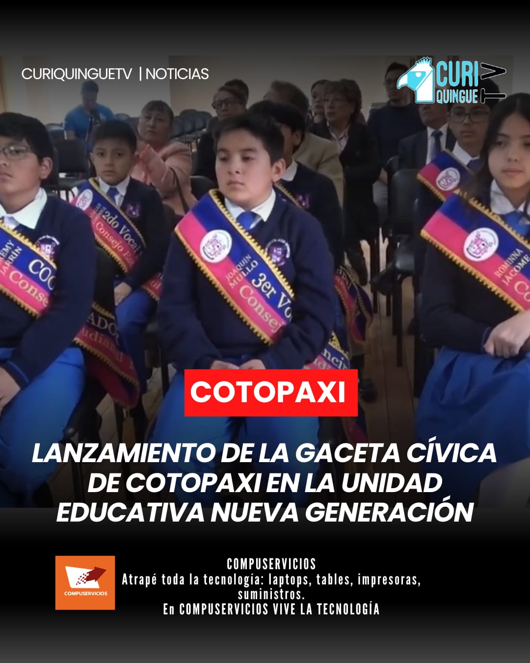 La Unidad Educativa Nueva Generación fue el escenario del lanzamiento de la Gaceta Cívica de la Provincia de Cotopaxi, un evento que busca fomentar la participación ciudadana y el compromiso con la comunidad.