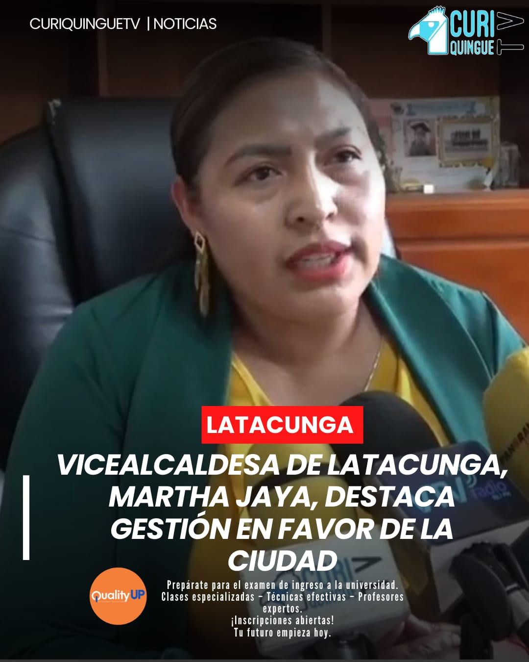 La vicealcaldesa de Latacunga, Martha Jaya, compartió información sobre el trabajo que ha venido realizando en favor de la ciudad, destacando sus esfuerzos por mejorar la calidad de vida de los ciudadanos.