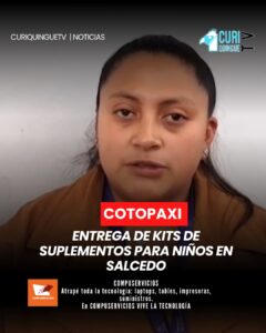El plan "Ecuador Crece Sin Desnutrición" está entregando kits de suplementos para niños desde los 6 meses hasta los 2 años en las parroquias del cantón Salcedo